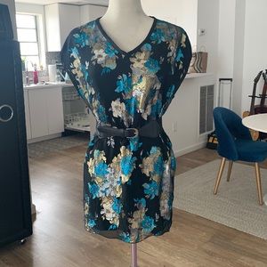 Vintage 80s shimmery tunic top M